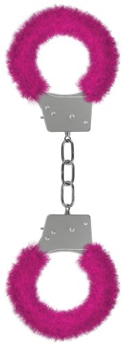 Handschellen Fell Metallisch Rosa