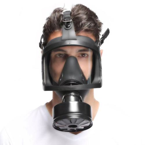 BDSM Gas Mask FULL VISU Black