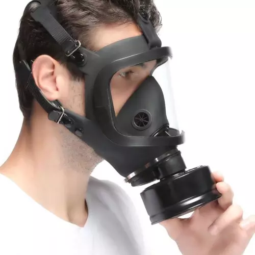 BDSM Gas Mask FULL VISU Black – 2/5