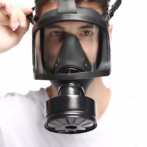 BDSM Gas Mask FULL VISU Black – 3/5