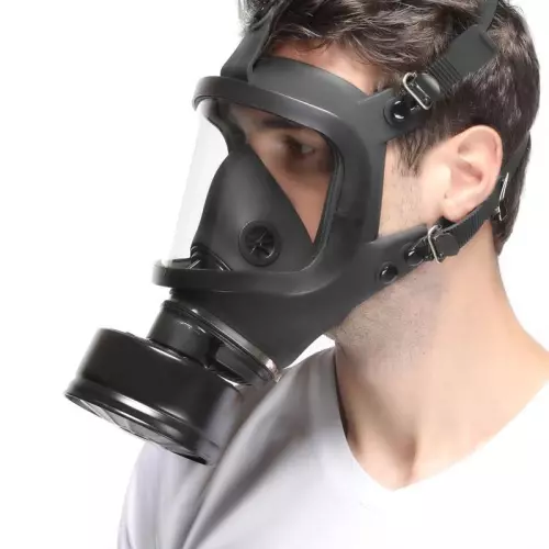 BDSM Gas Mask FULL VISU Black – 4/5