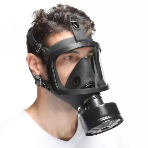 BDSM Gas Mask FULL VISU Black – 5/5