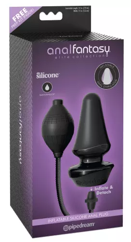 Aufblasbarer Silikonplug 9,5 x 5,5 cm Schwarz – 2/3