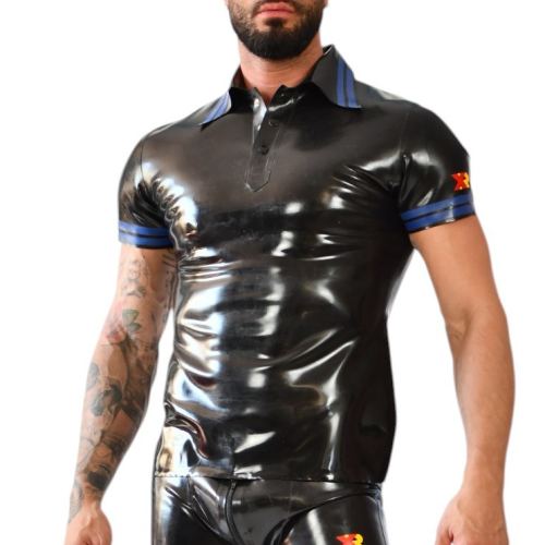 Xrub Latex Polo Black-Blue