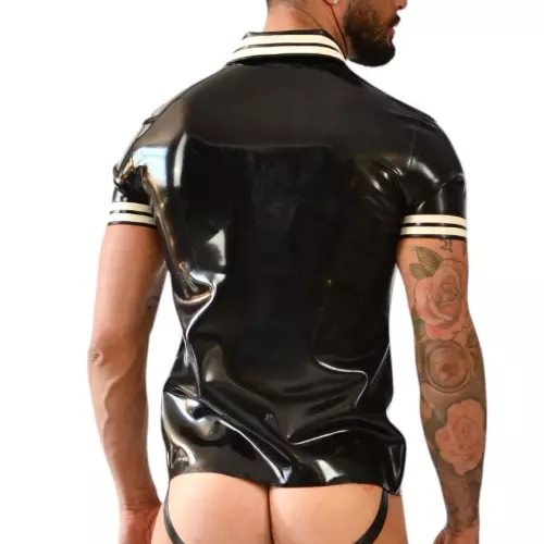 Xrub Latexpoloshirt Zwart-Wit – 2/3