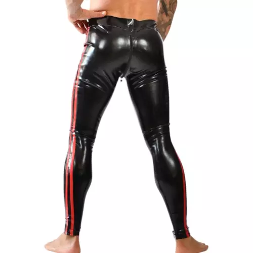 Xrub Latex Trousers with Front/Back Zip Black-Red – 3/3