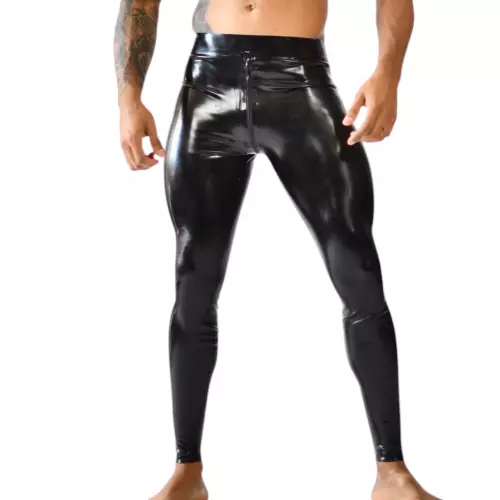 Xrub Latex Trousers with Front/Rear Zip Black-White – 1/3