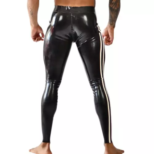 Xrub Latex Trousers with Front/Rear Zip Black-White – 2/3