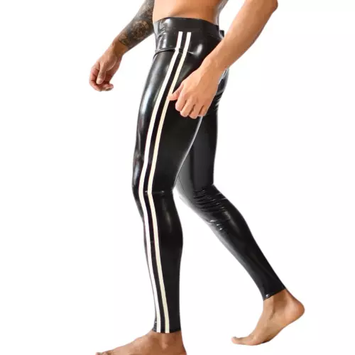 Xrub Latex Trousers with Front/Rear Zip Black-White – 3/3