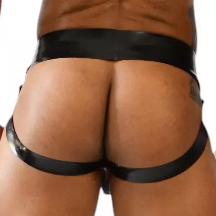 Latex-Jockstrap Xrub mit Reißverschluss Schwarz-Rot – 2/4
