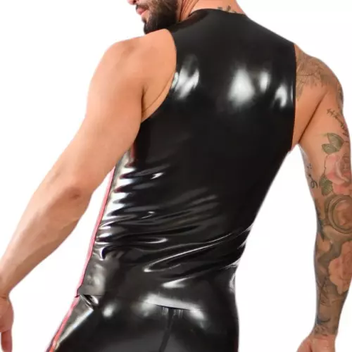 Latex-Tanktop Xrub mit Reißverschluss Schwarz-Rot – 2/3