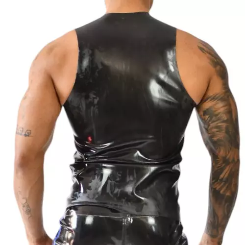Latex-Tanktop Xrub mit Reißverschluss Schwarz-Blau – 2/3