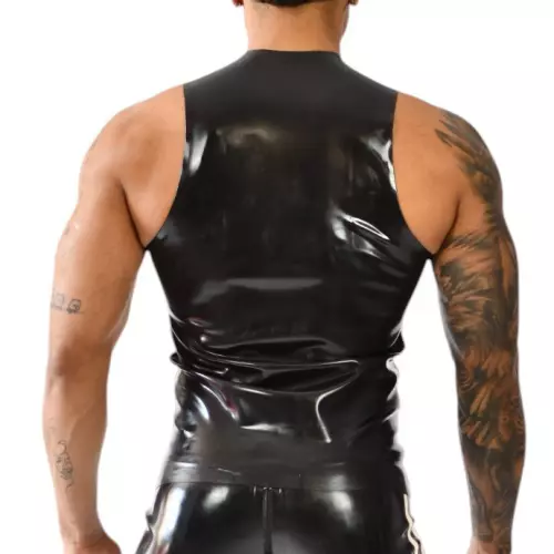 Latex-Tanktop Xrub mit Reißverschluss Schwarz-Weiß – 2/3