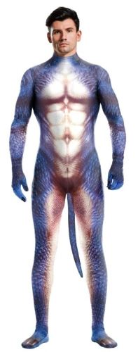 Cosplay Dinosaurus Raptus Combinatie Blauw-Wit