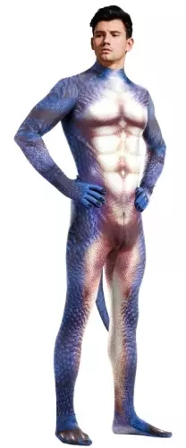 Dinosaurus Raptus cosplay combinatie blauw-wit – 3/3