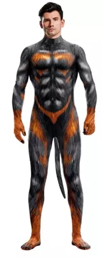Sexy Wolf Man cosplay combinatie zwart-vuur – 1/3