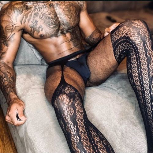 Kousen met jarretelmotief Erotic Panty Zwart