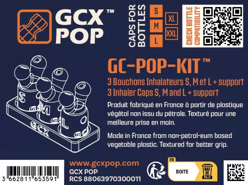 Kit of 3 Precise Aroma Diffuser Caps GC-POP S/M/L with Support – 4/6