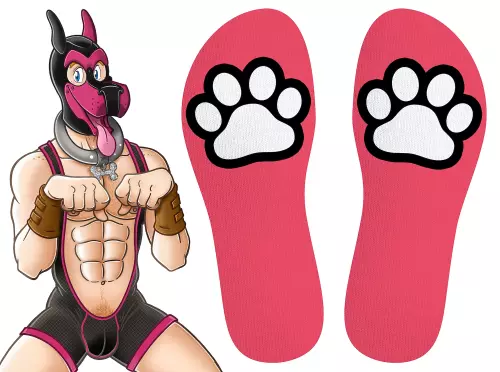 Paw Kinky Puppy Roze Sokken – 3/8