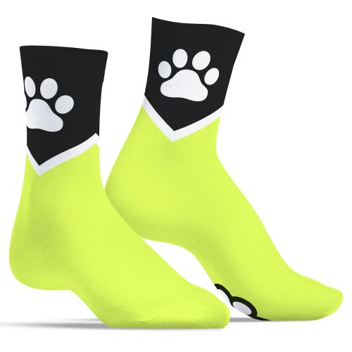 Pfoten-Socken Kinky Puppy Neon-Gelb