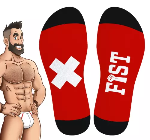 HANKY FIST SneakXX Rode Hoge Sokken – 3/4