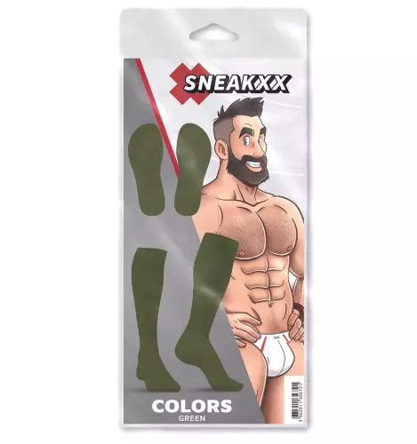 Hohe Socken COLORS SneakXX Khaki-Grün – 4/4