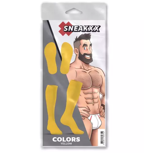 Chaussettes Hautes COLORS SneakXX Jaunes – 4/4