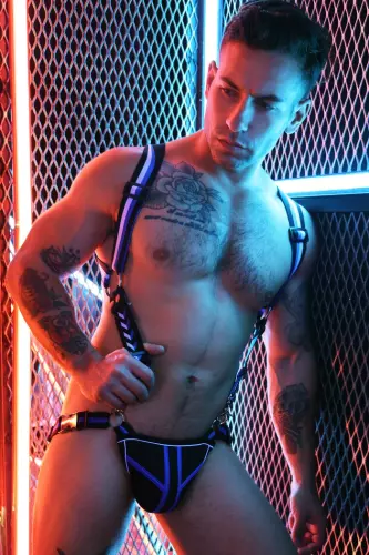 Harnas Singlet Transistor Zwart-Blauw – 16/23