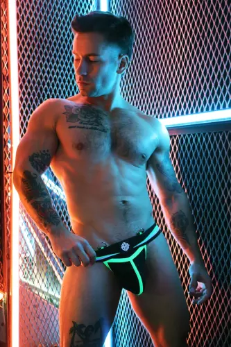Jockstrap Transistor Zwart-Neon Groen – 3/14