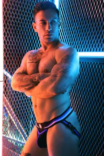 Jockstrap Transistor Breedwell Zwart-Blauw – 7/17