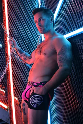 Boxer Bottomless Neo Camo Schwarz-Neon-Rosa – 5/16