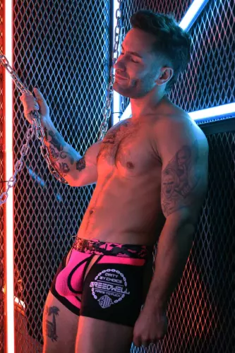 Boxer Bottomless Neo Camo Schwarz-Neon-Rosa – 7/16