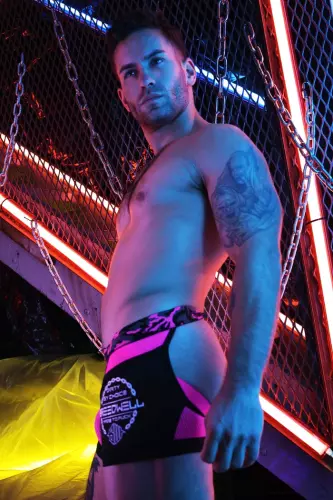 Boxer Bottomless Neo Camo Schwarz-Neon-Rosa – 8/16