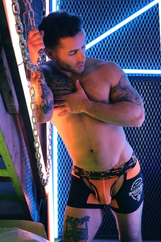 Boxer Bottomless Neo Camo Schwarz-Neon-Orange – 6/12