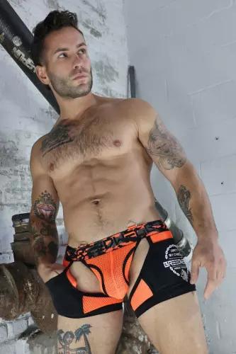 Boxer Bottomless Neo Camo Schwarz-Neon-Orange – 8/12