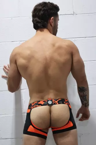 Boxer Bottomless Neo Camo Schwarz-Neon-Orange – 9/12