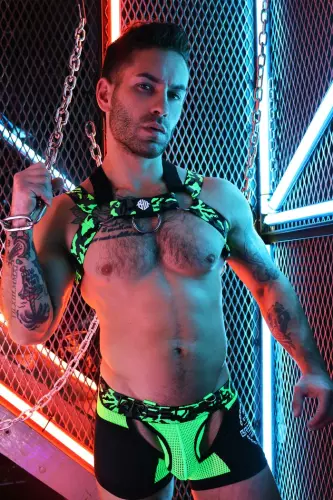 Harnas Neo Camo Zwart-Neon Groen – 6/22