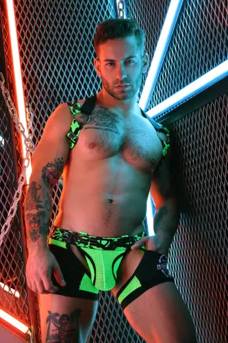 Harnas Neo Camo Zwart-Neon Groen – 7/22