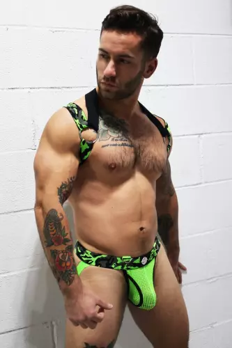 Harnas Neo Camo Zwart-Neon Groen – 19/22
