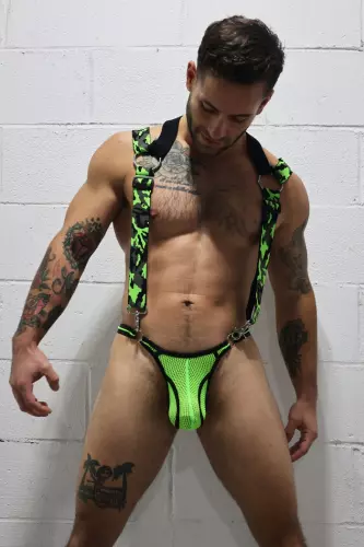 Harnas Neo Camo Zwart-Neon Groen – 21/22