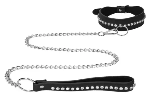 Halsband-lijn met strass Diamond Studded Zwart – 1/7