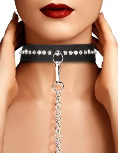 Halsband-lijn met strass Diamond Studded Zwart – 2/7
