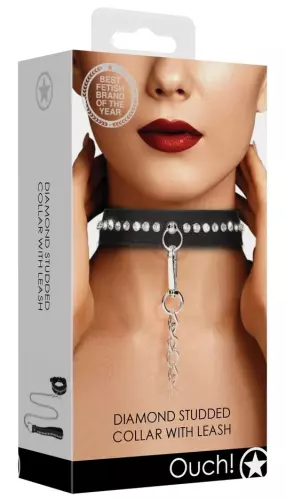 Halsband-lijn met strass Diamond Studded Zwart – 3/7