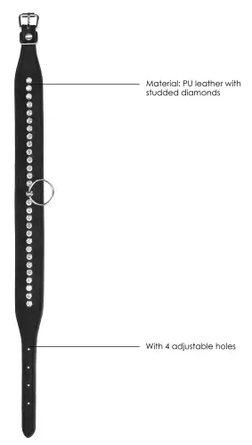Halsband-lijn met strass Diamond Studded Zwart – 6/7