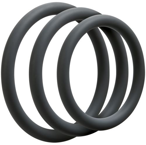 Set aus 3 dünnen Silikonringen Grau