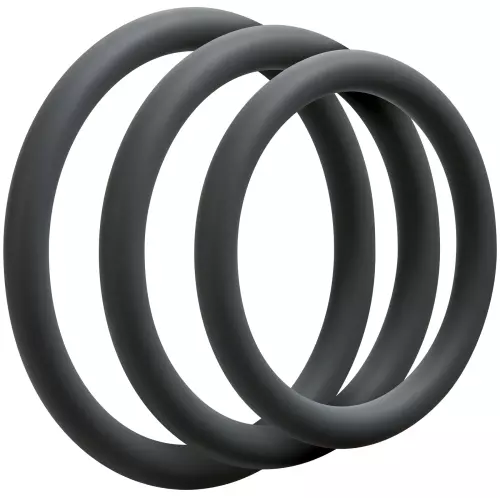Set aus 3 dünnen Silikonringen Grau – 1/2
