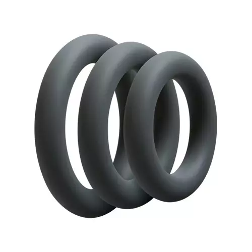 Set aus 3 Penisringen Silikon 10mm Grau – 1/4