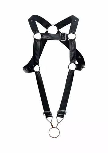Harnas Cross Cockring Dngeon Zwart – 6/8