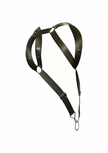 Elastisches Harness und Cockring Straight Back Khaki-Grün – 8/8