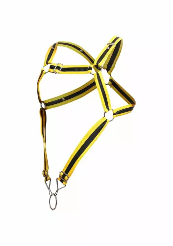 Cross Harness Cockring Dngeon Yellow-Black – 7/8